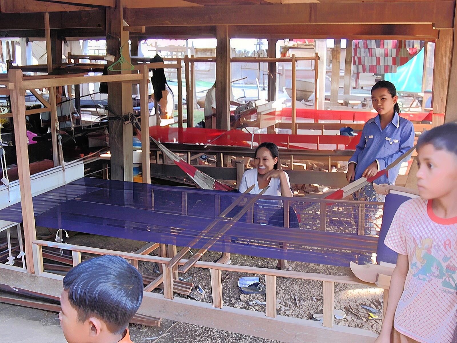 Silk weaving shop